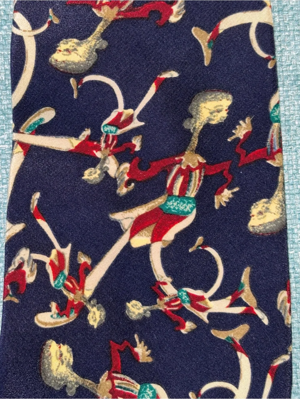 JERRY GARCIA (RIP) Navy Blue “Lady with Argyle Socks” Collection 6 - 100% Silk